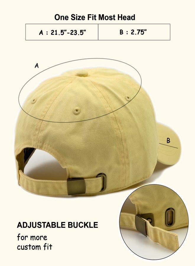 Utmost Unisex Classic Low Profile Cotton Baseball Cap Plain Blank Camoflauge Soft Unconstructed Adjustable Size Dad Hat (Light Yellow) - Image 2